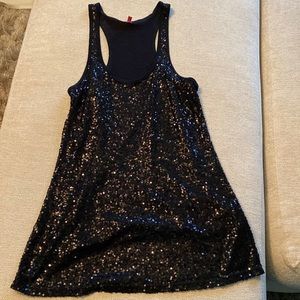 Black sequined racer back tank